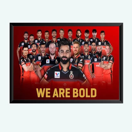Nokkes Cricket IPL Virat kholi RCB Royal Challangers Team Photo Frame 8X12 Inch Size Photo Frame Photo Home Office_msd8