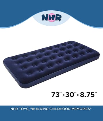 NHR Airbeds Flocked Aero luxe Quick Inflation Indoor Air Mattress Inflatable Bed  (Blue)