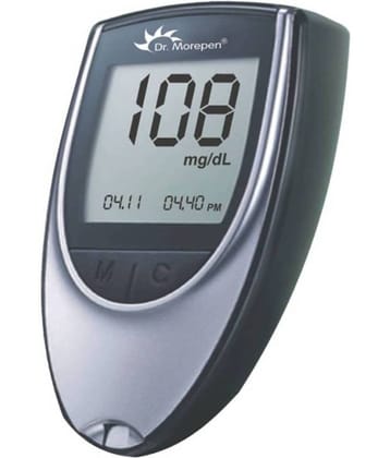 Dr. Morepen BG-03 Blood Glucose Glucometer - Black & Grey