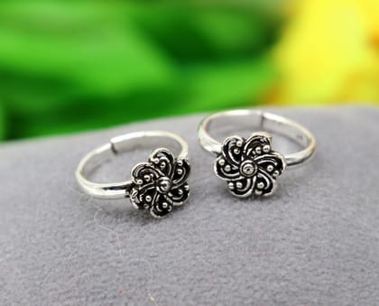 925 sterling silver handmade stylish flower design toe ring band tribal belly dance vintage style ethnic brides jewelry ytr36