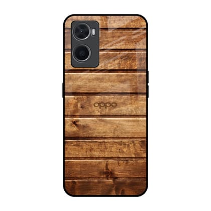 Wooden Planks Glass Case for Oppo A96