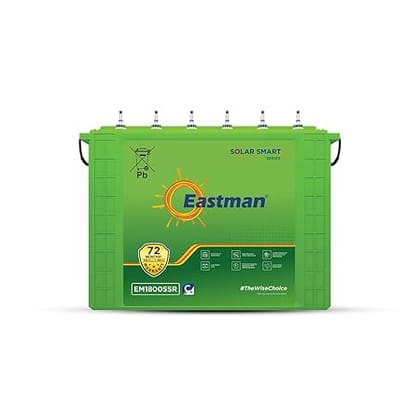 Eastman EM1800SSR | Eastman 150Ah Smart Solar Battery | Warranty 72 (36+36) Months for Home & Office