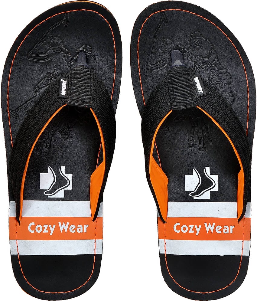 Cozy Wear - Orange Men's Thong Flip Flop