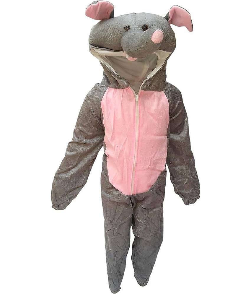 Kaku Fancy Dresses Elephant Wild Animal Costume For Kids - Grey, 5 - 6 Years | Animal Fancy Dress For Boys & Girls