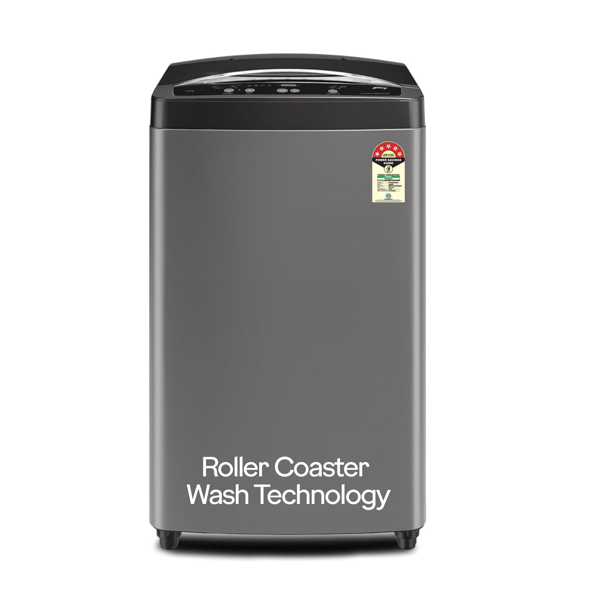 Godrej 7.5 Kg 5 Star Rollercoaster Wash Technology, Steel Drum Fully-Automatic Top Load Washing Machine (WTEON ALP 75 5.0 FDTN GPGR, Graphite Grey, Zero Pressure Tech Fills Tub 60% Faster)