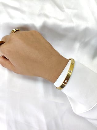 Minimal Stones Bracelet-Gold-W- 60mm H-52mm