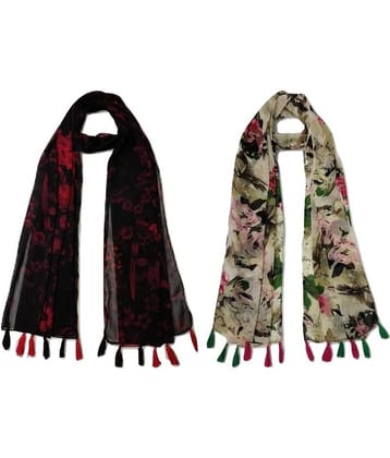 stolevilla Multi Printed Poly Cotton Yarn Stoles ( Pack of 2 )