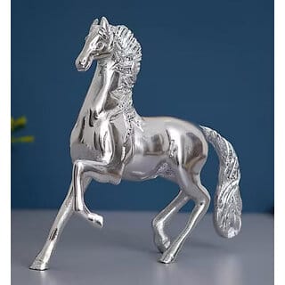 Astro-D Silver Horse Idol/Statue for Puja  Business, (Silver, Silver)