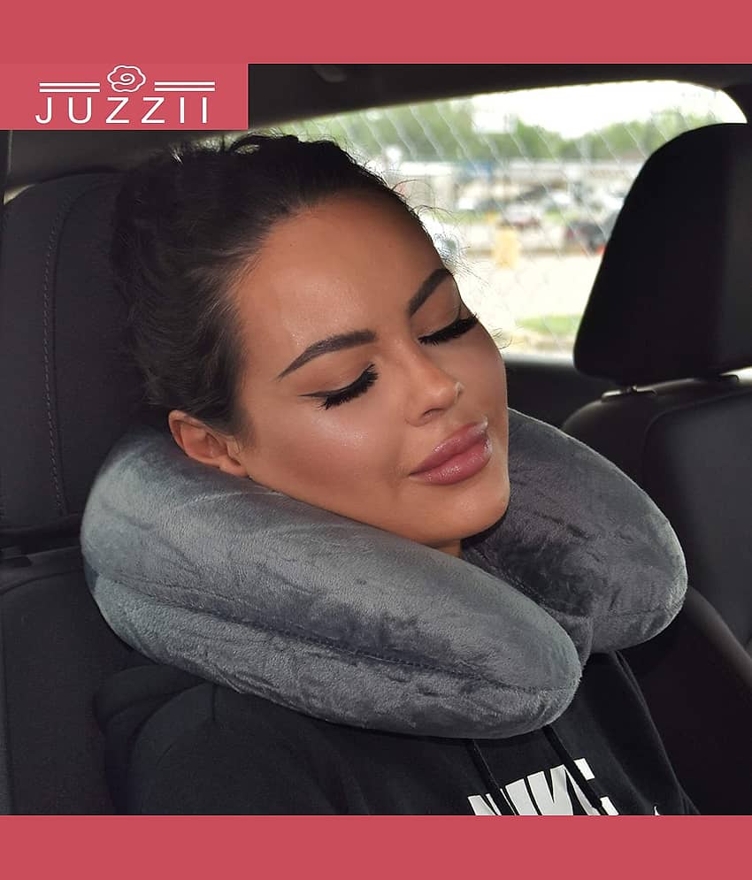 JUZZII Grey Neck Pillow ( Pack of 1 )