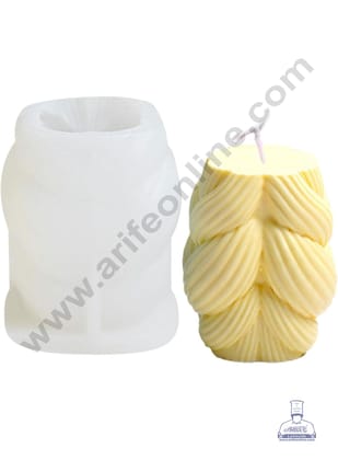 3D Silicon 1 Cavity Fancy Twisted Pillar Design Silicon Candle Mould, Silicon Soap Mould (SBSP-DYF6999) - CAKE DECOR™