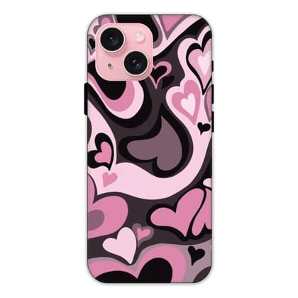 Pink & Black Mini Hearts - Hard Cases For Apple iPhone Models-Apple iPhone 14