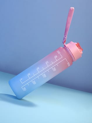 The Hydration Itinerary Sipper (900 Ml) - Peach Pink & Sky Blue-Bottels