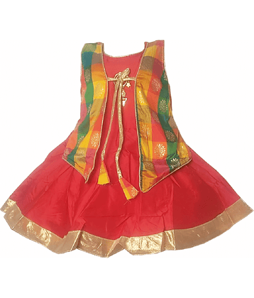 harshvardhanmart.com Baby Girls Cotton Blend Frocks ( Red )