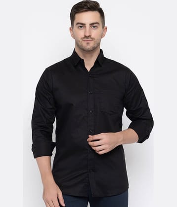 MODERNITY Cotton Blend Regular Fit Solids Full Sleeves Men's Casual Shirt - Black ( Pack of 1 )