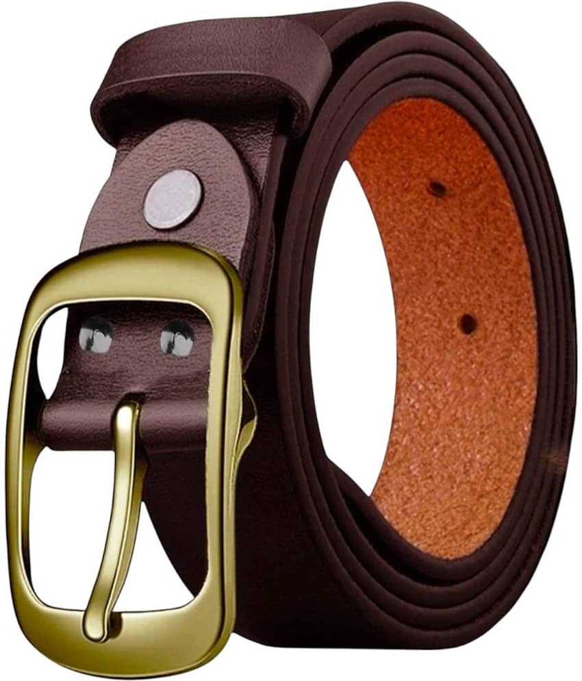 SUNSHOPPING - Brown 100% Leather Men's Formal Belt ( Pack of 1 )