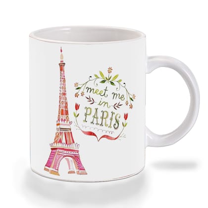 Multicolor Meet Me In Paris Ceramic Mug