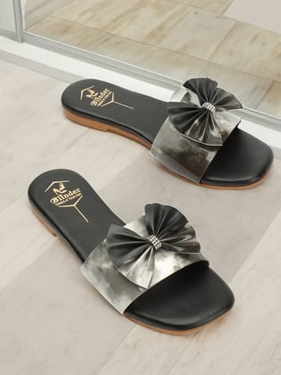 BLINDER Black Slippers Flats 4