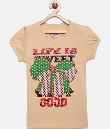 Sini Mini Pack of 1 Girls 100% Cotton T-Shirts ( Multicolor )