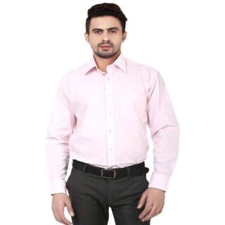 Baleshwar Men Pink Solid Formal Shirt (Pack of 1)