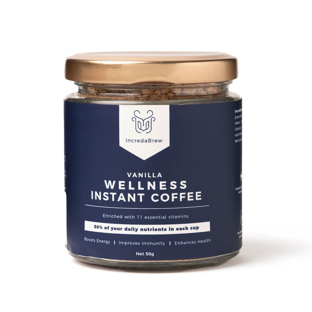 Vanilla Wellness Instant coffee - 50 Gm Jar and Frother