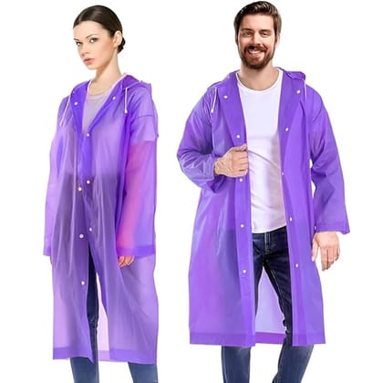 EVA Waterproof Rain Coat Hooded Universal Outdoor Water Resistant Portable Suit for Men Women Boys & Girls (Universal Size,1 Pc Purple)