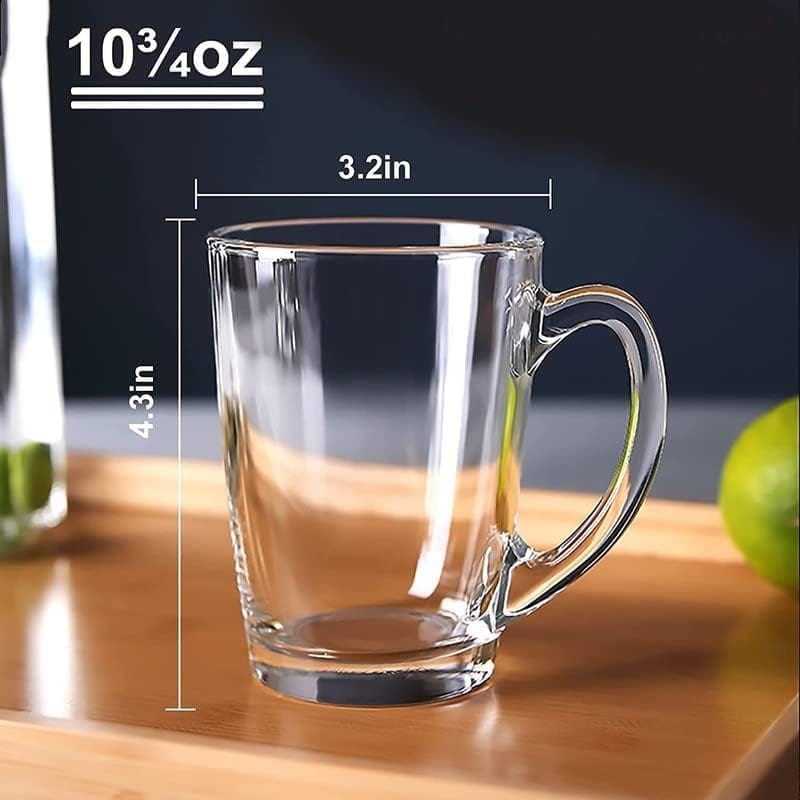 Glass Tea Cup 210 ML, Modern Glass Coffee Mug with Convenient Solid Handle Perfect for Milk, Smoothies, Green, Lemon Tea Beverage Hot & Cold Drink