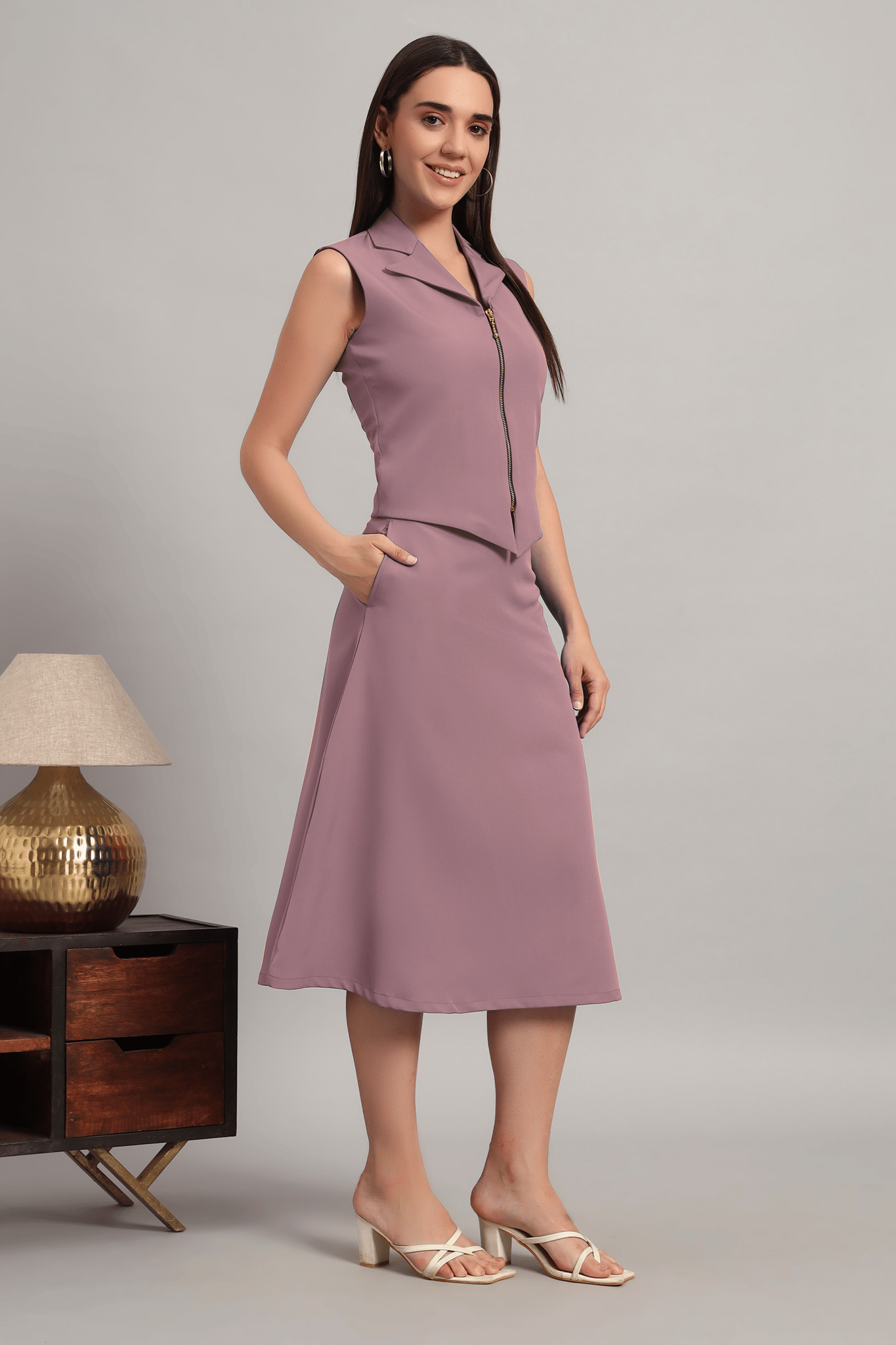 The Cool Co-ord, Dusty Blush Pink-XS