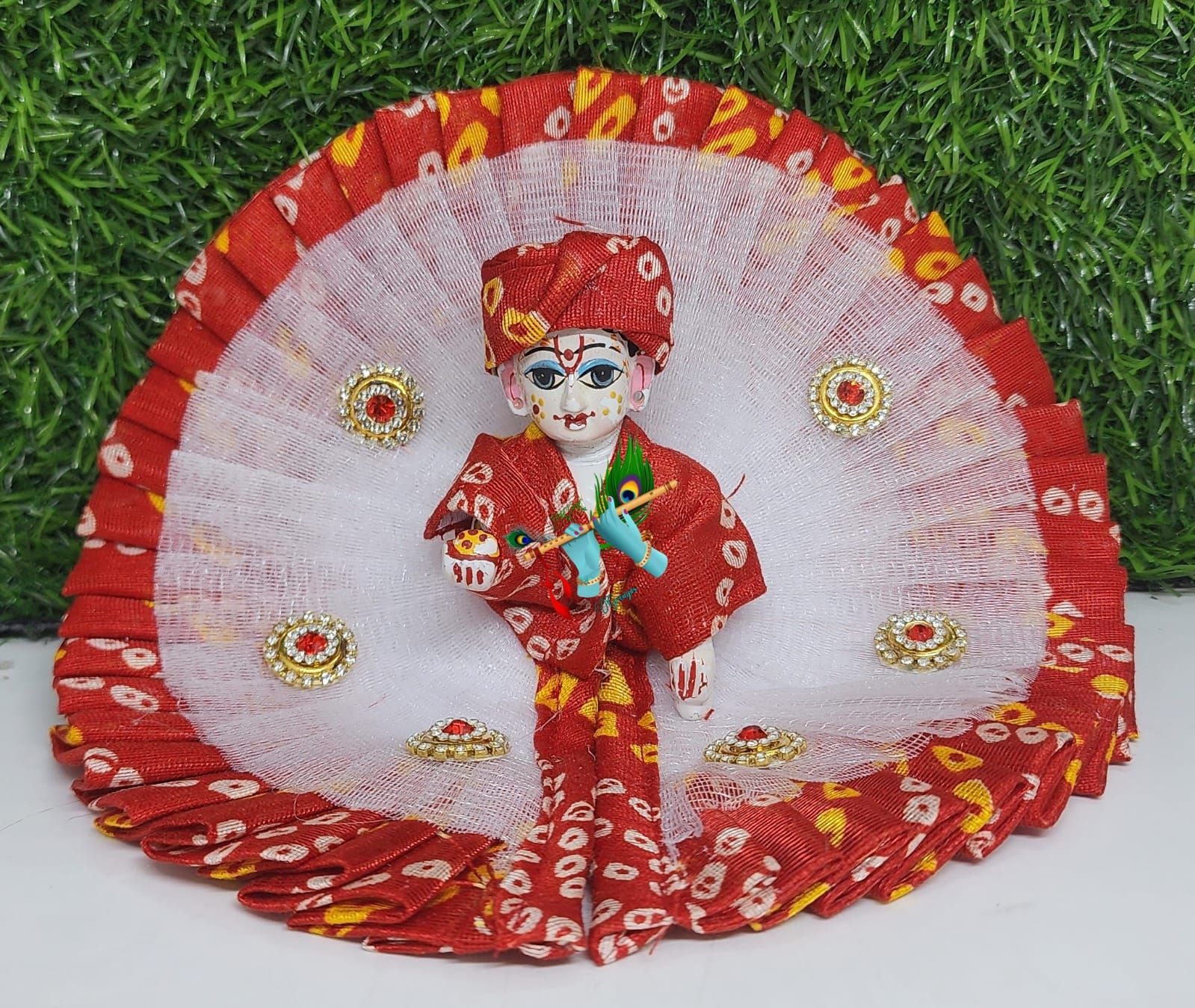 bhandhej dress for kanha ji-0 / red