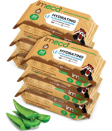 IMECO IMECO Bamboo Wet Wipes 30 Pulls - Pack of 6 Wet Wipes ( 180 Pcs )
