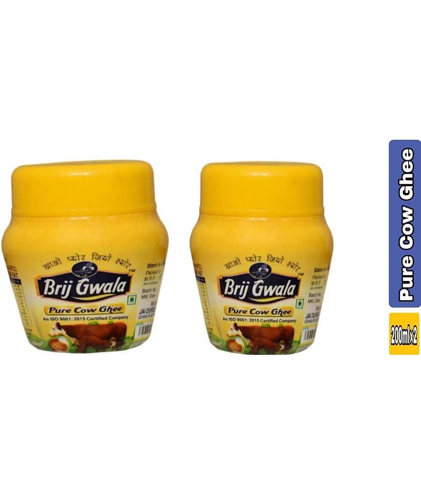 BRIJ GWALA Made Traditionally from Curd Ghee for Better Digestion and Immunity Ghee 200 mL Pack of 2