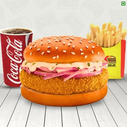 Mumbai Burger + Fries + Coke (300 Ml)