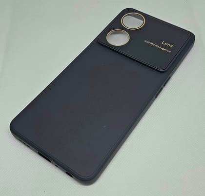 Oppo F23(5G) Silicone Back Cover With Protective Lens-Black