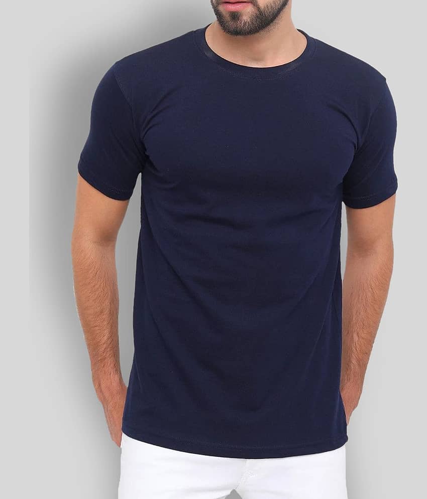 SKYRISE Pack of 1 Cotton Slim Fit Men's T-Shirt ( Navy Blue )