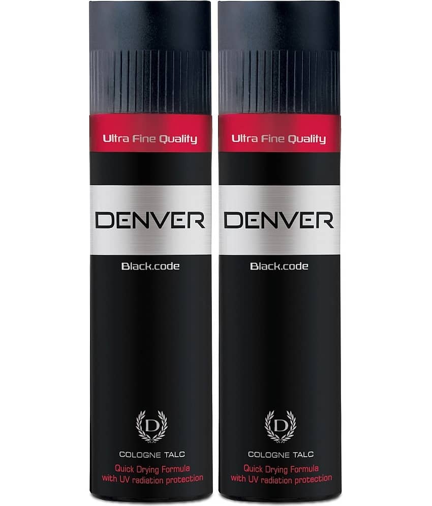 Denver Black Code Talc for Men - 300GM Each (Pack of 2)