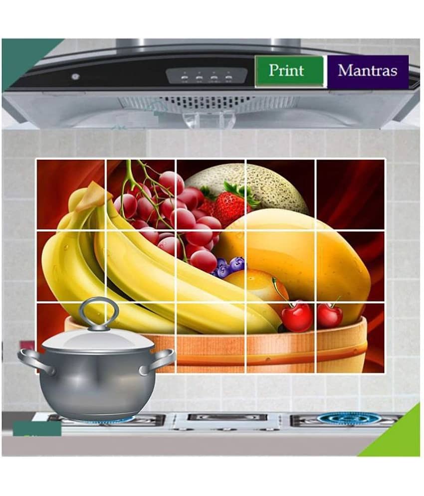 Asmi Collection Fruits for Kitchen Foods & Beverages Sticker ( 56 x 90 cms )