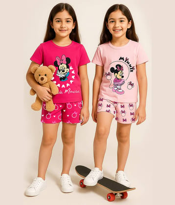 Kuchipoo Pack of 2 Girls Cotton Blend T-shirt & Shorts ( Multicolor 12 )
