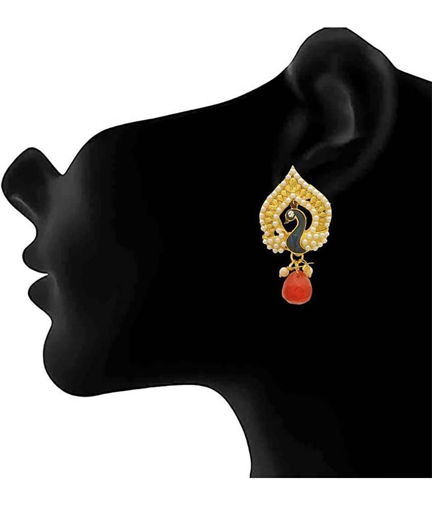 JFL - Jewellery For Less Golden Drop Earrings ( Pack of 1 )