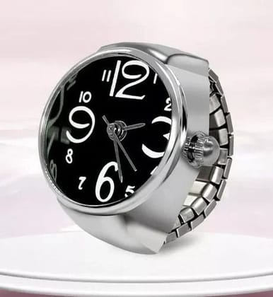Stylish Black Dial Finger Ring Watch