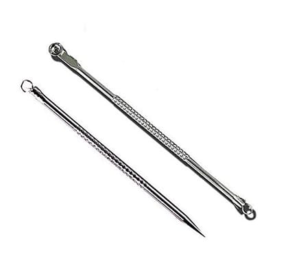 Elecsera Stainless Steel Blackhead Remover Needle Round & Pointed Tip (Pack Of 2)