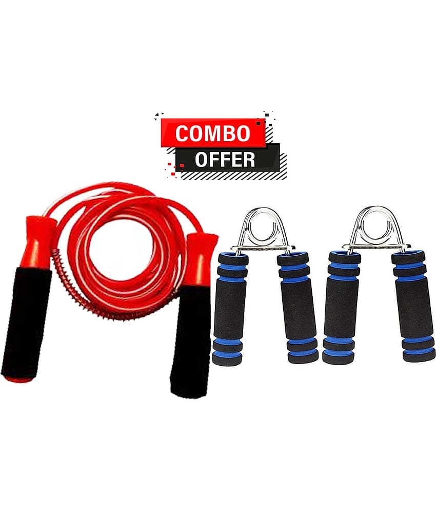 Sports Skipping Rope and Hand Gripper Foam Combo Pack for Men Gym Women Weight Loss(MULTICOLOR)