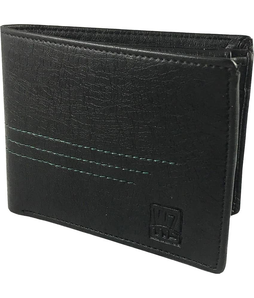 WENZEST PU Black Formal Short Wallet