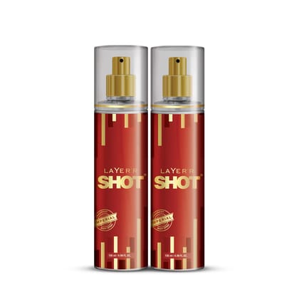 Layer'r Shot Imperial Fragrant Body Spray for Men 2 x135ml Each | Long Lasting & Skin-Friendly Premium Fragrance | Perfect for Body & Clothes | Ideal For Daily Use | Ideal Gift For Men Layer'r Shot Imperial Fragrant Body Spray for Men 2 x135ml Each | Lon