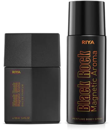 Riya Black Rock Perfume Body Spray for Men 250 ml ( Pack of 2 )