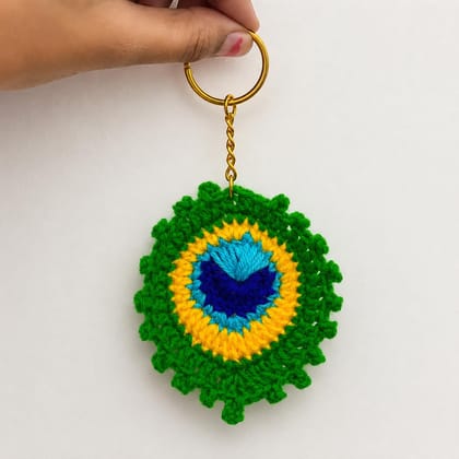Rareity Aromatic Handmade Crochet Peacock Feather Keychain | Premium Hand-Knitted Yarn Key Ring | Decorative Bag Charm | Car Key Accessory | Boho Handmade Gift for Women & Men Rareity Aromatic Handmade Crochet Peacock Feather Keychain | Premium Hand-Knitted Yarn Key Ring | Decorative Bag Charm | Car Key Accessory | Boho Handmade Gift for Women & Men