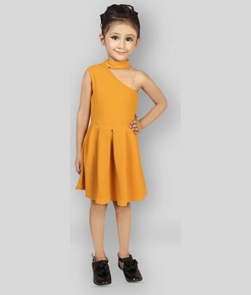 Addyvero Cotton Blend A-line Dress For Girls ( Pack of 1 , Yellow )