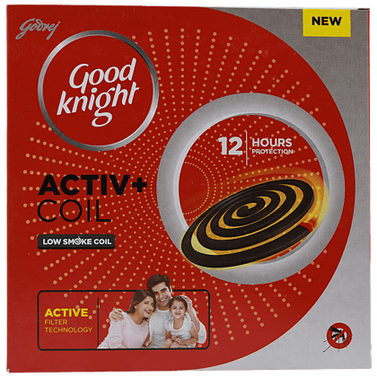 Good Knight Activ+ Low Smoke Mosquito Coil With Power Formula, 10 Coils