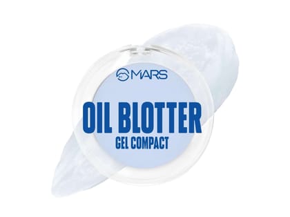 MARS Oil Blotter Gel Compact for Oily Skin with Puff Applicator, Instant Oil Control, Matte Finish Compact, Travel Friendly, For Summers - 5g - NATURAL