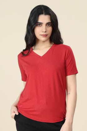 Bamboo V-Neck T-Shirt-XS