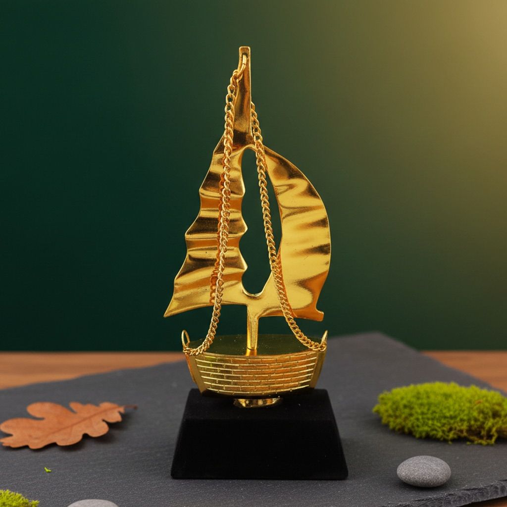 Aluminium Nautical Ship Showpiece � Modern Home Decor Model, Height : 10 Inch (ZMAS458)