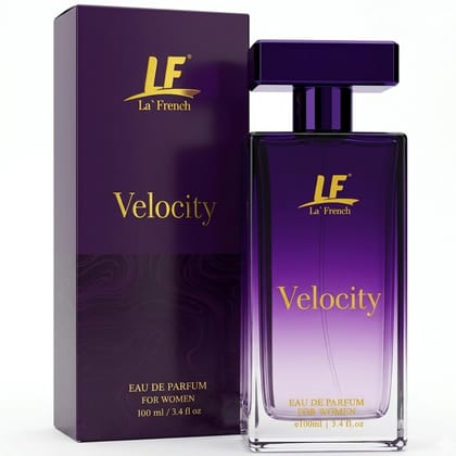La French Velocity Perfume for Women 100ml Long Lasting Eau De Parfum | Fresh Floral Bergamot Amber Sandalwood Fragrance